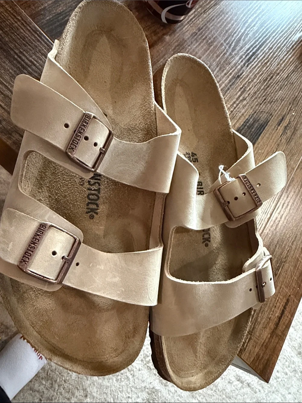 Birkenstock Men's Two-Strap Sandal in Light Beige